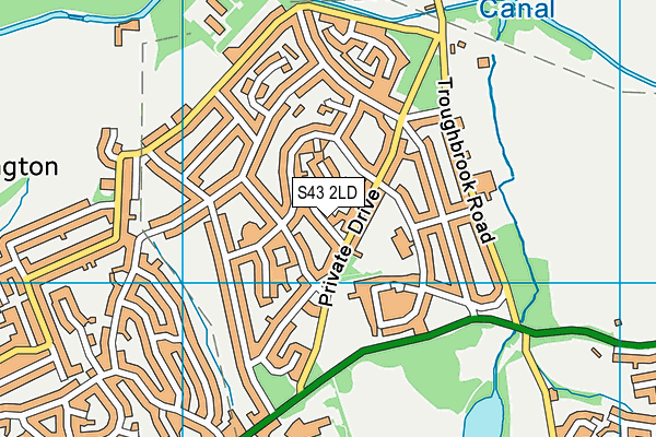 S43 2LD map - OS VectorMap District (Ordnance Survey)