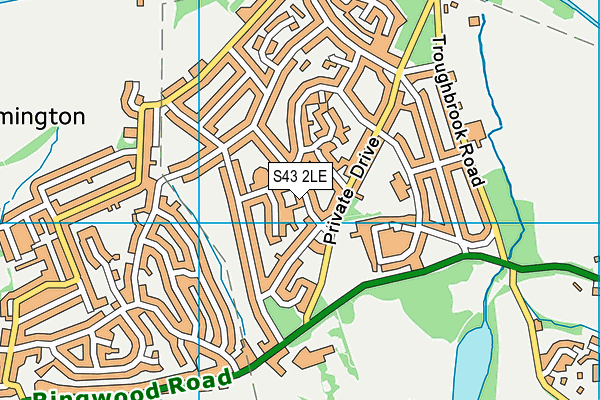 S43 2LE map - OS VectorMap District (Ordnance Survey)