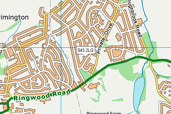 S43 2LG map - OS VectorMap District (Ordnance Survey)