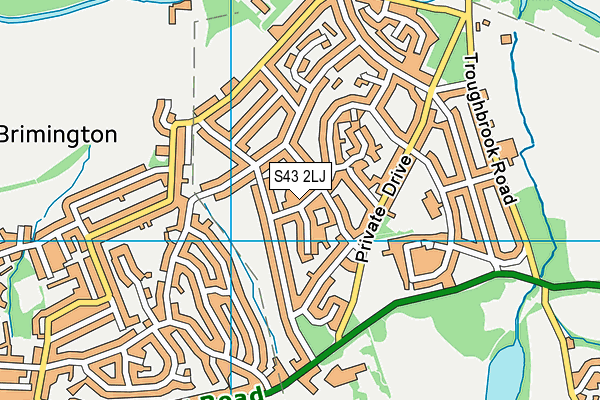 S43 2LJ map - OS VectorMap District (Ordnance Survey)