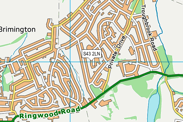 S43 2LN map - OS VectorMap District (Ordnance Survey)