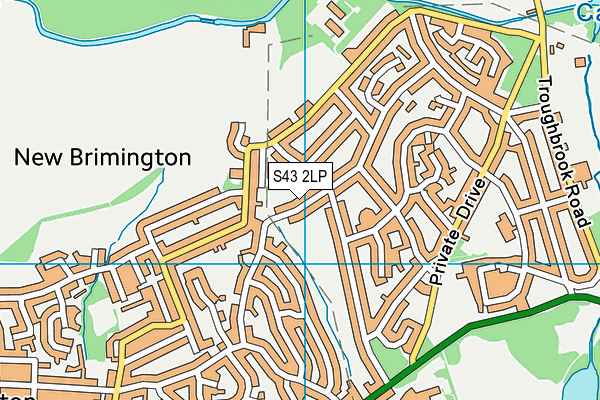 S43 2LP map - OS VectorMap District (Ordnance Survey)