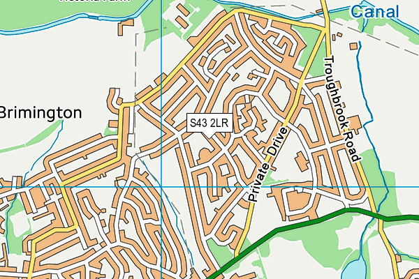 S43 2LR map - OS VectorMap District (Ordnance Survey)