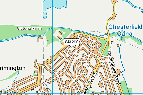 S43 2LY map - OS VectorMap District (Ordnance Survey)