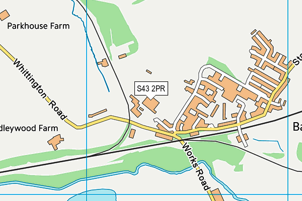 S43 2PR map - OS VectorMap District (Ordnance Survey)