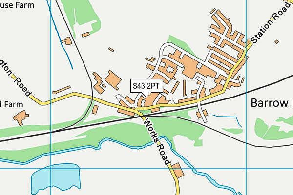 S43 2PT map - OS VectorMap District (Ordnance Survey)