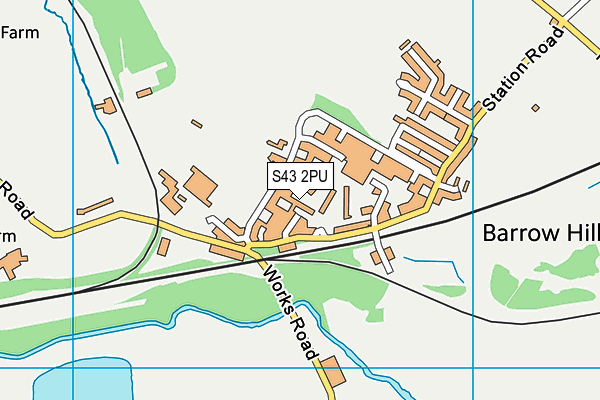 S43 2PU map - OS VectorMap District (Ordnance Survey)