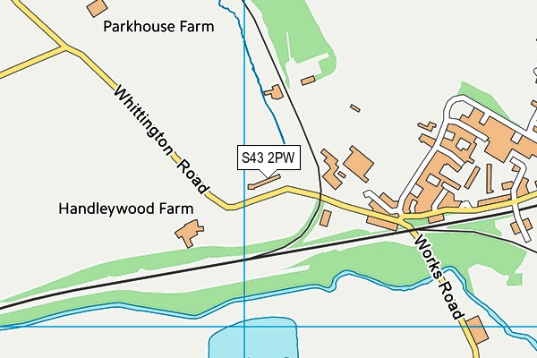 Handley Wood Golf Range map (S43 2PW) - OS VectorMap District (Ordnance Survey)