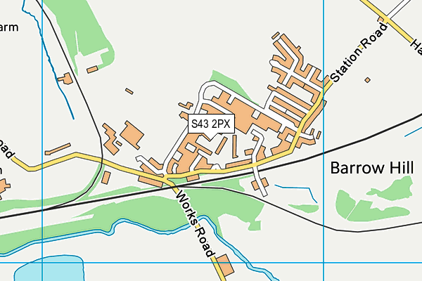 S43 2PX map - OS VectorMap District (Ordnance Survey)