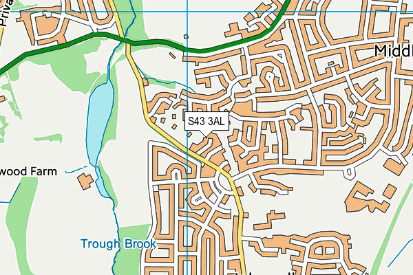 S43 3AL map - OS VectorMap District (Ordnance Survey)