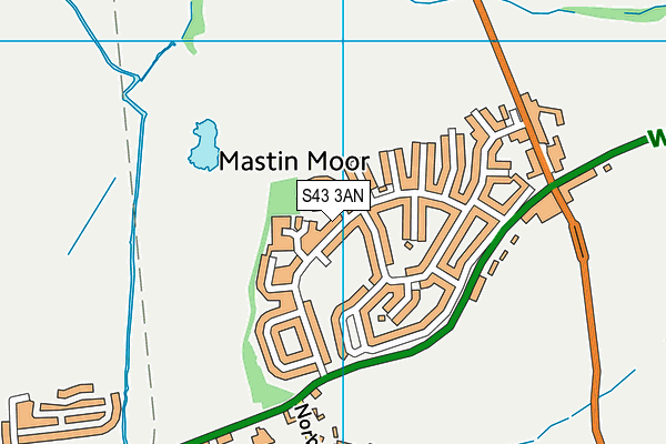 S43 3AN map - OS VectorMap District (Ordnance Survey)