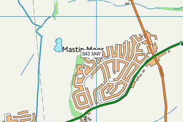 S43 3AW map - OS VectorMap District (Ordnance Survey)