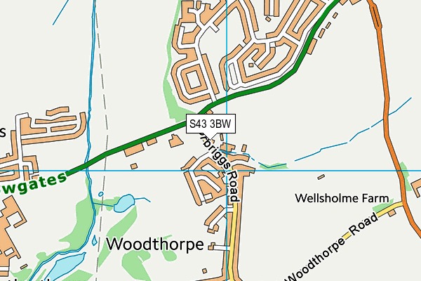 Norbriggs Primary School map (S43 3BW) - OS VectorMap District (Ordnance Survey)