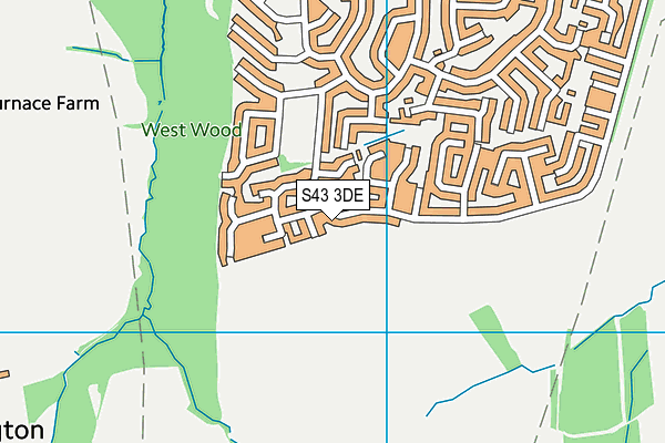 S43 3DE map - OS VectorMap District (Ordnance Survey)