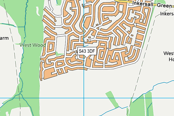 S43 3DF map - OS VectorMap District (Ordnance Survey)