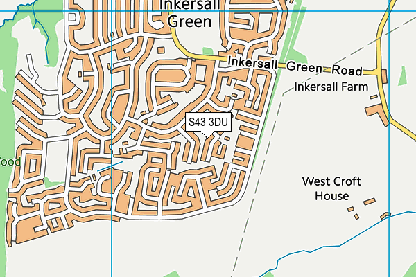S43 3DU map - OS VectorMap District (Ordnance Survey)