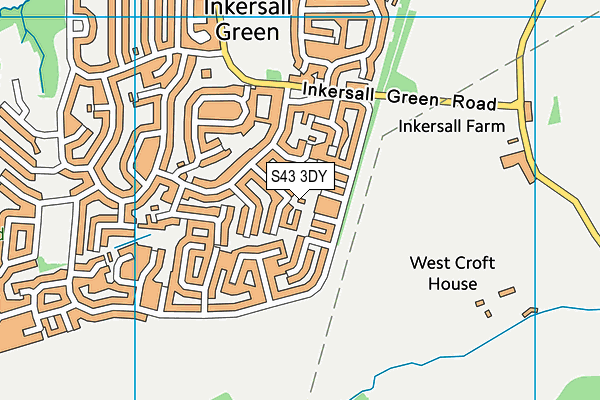 S43 3DY map - OS VectorMap District (Ordnance Survey)
