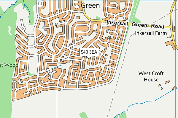 S43 3EA map - OS VectorMap District (Ordnance Survey)