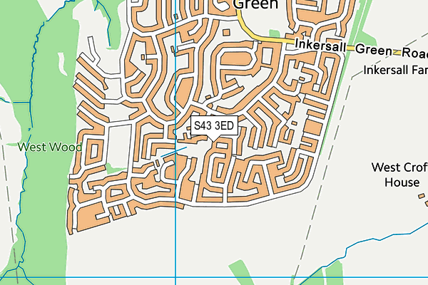 S43 3ED map - OS VectorMap District (Ordnance Survey)