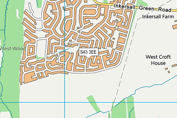 S43 3EE map - OS VectorMap District (Ordnance Survey)