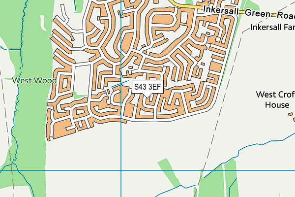 S43 3EF map - OS VectorMap District (Ordnance Survey)