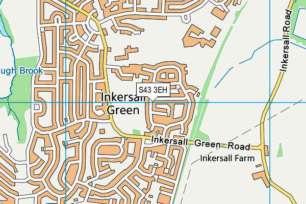 Inkersall Green Playing Field map (S43 3EH) - OS VectorMap District (Ordnance Survey)