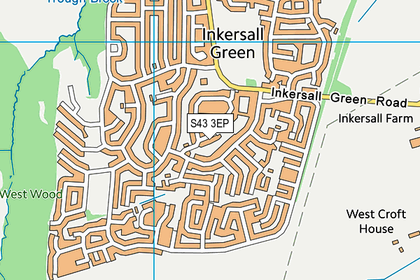 S43 3EP map - OS VectorMap District (Ordnance Survey)