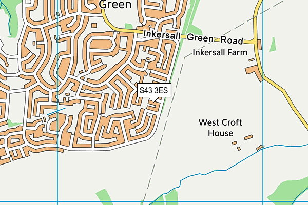 S43 3ES map - OS VectorMap District (Ordnance Survey)