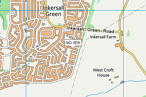 S43 3EW map - OS VectorMap District (Ordnance Survey)