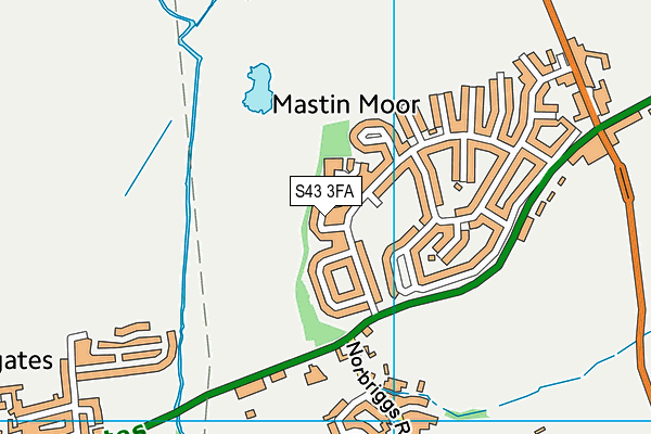 S43 3FA map - OS VectorMap District (Ordnance Survey)