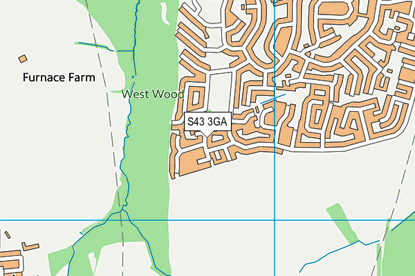 S43 3GA map - OS VectorMap District (Ordnance Survey)