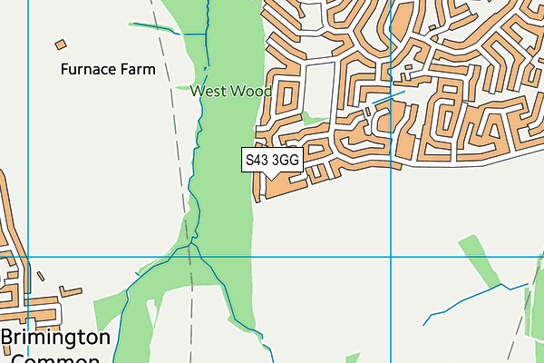 S43 3GG map - OS VectorMap District (Ordnance Survey)