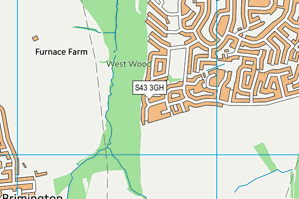 S43 3GH map - OS VectorMap District (Ordnance Survey)