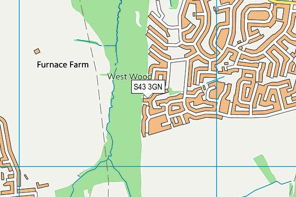 S43 3GN map - OS VectorMap District (Ordnance Survey)