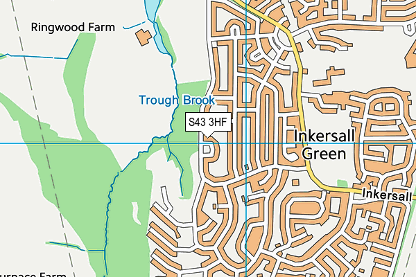 S43 3HF map - OS VectorMap District (Ordnance Survey)