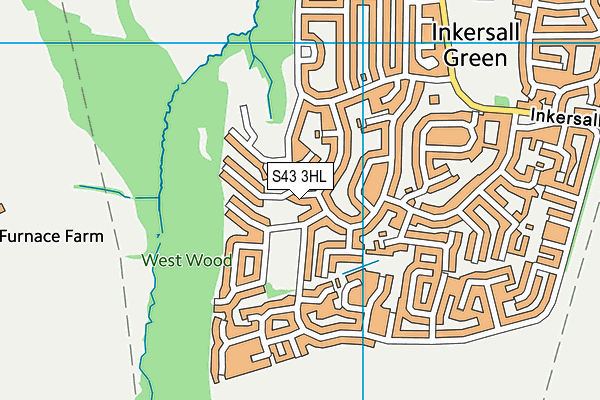S43 3HL map - OS VectorMap District (Ordnance Survey)