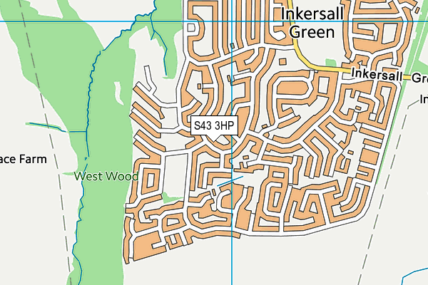 S43 3HP map - OS VectorMap District (Ordnance Survey)