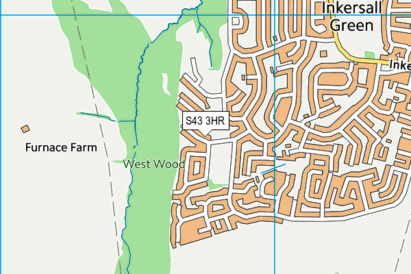 S43 3HR map - OS VectorMap District (Ordnance Survey)