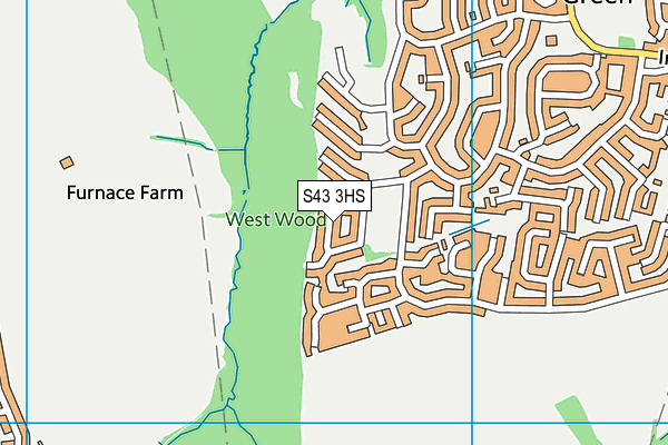S43 3HS map - OS VectorMap District (Ordnance Survey)