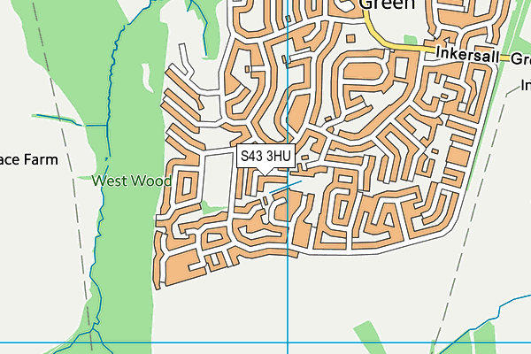 S43 3HU map - OS VectorMap District (Ordnance Survey)