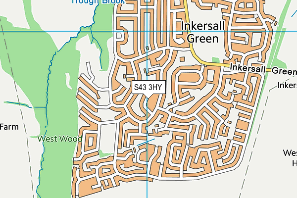 S43 3HY map - OS VectorMap District (Ordnance Survey)