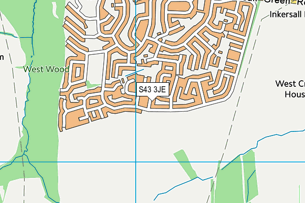 S43 3JE map - OS VectorMap District (Ordnance Survey)