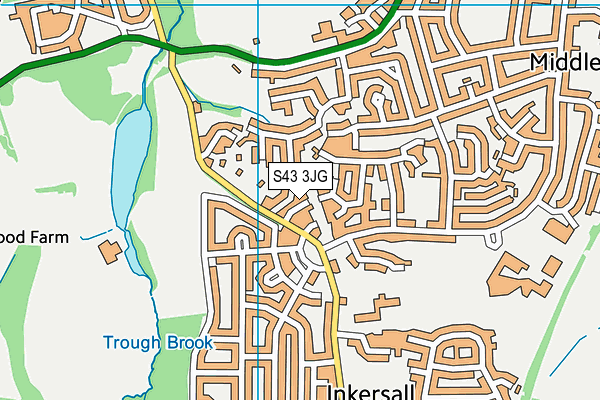S43 3JG map - OS VectorMap District (Ordnance Survey)