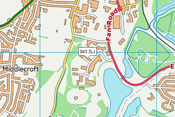 S43 3LJ map - OS VectorMap District (Ordnance Survey)