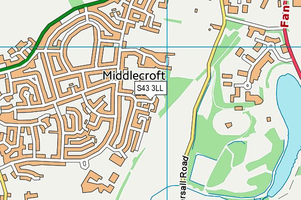 S43 3LL map - OS VectorMap District (Ordnance Survey)