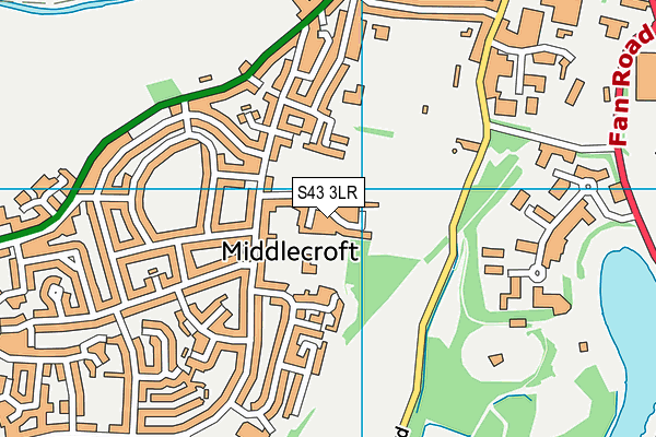 S43 3LR map - OS VectorMap District (Ordnance Survey)