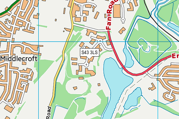 S43 3LS map - OS VectorMap District (Ordnance Survey)