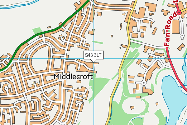 S43 3LT map - OS VectorMap District (Ordnance Survey)