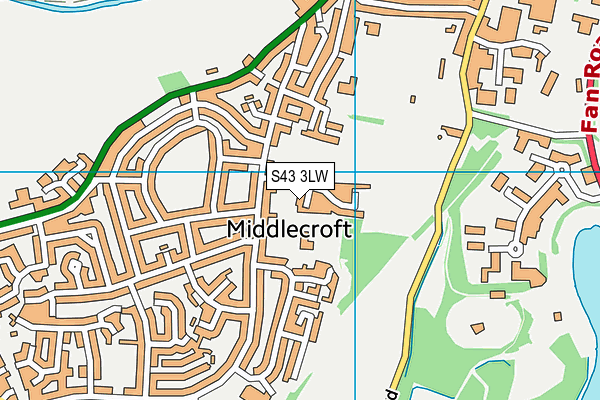 S43 3LW map - OS VectorMap District (Ordnance Survey)