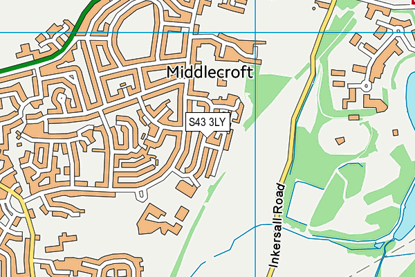 S43 3LY map - OS VectorMap District (Ordnance Survey)